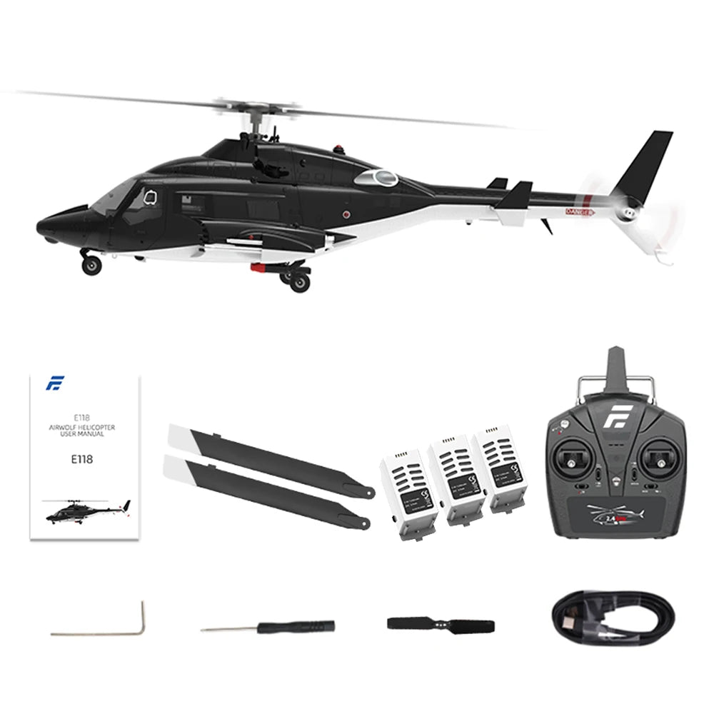 Eachine E188 AirWolf 2.4G 6CH 6G Optical Flow Localization LiDAR TOF Altitude Hold One Key Inverted Flight 1:34 RC Helicopter