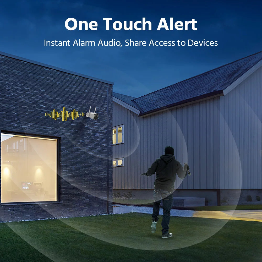 ANNKE 4MP Wireless Security Camera Solar Powered Outdoor IP65 4CH NVR 4mm color night vision ,Two-Way Audio ,WiFi6 Dual-Band ,security cameras wireless outdoor,Alexa