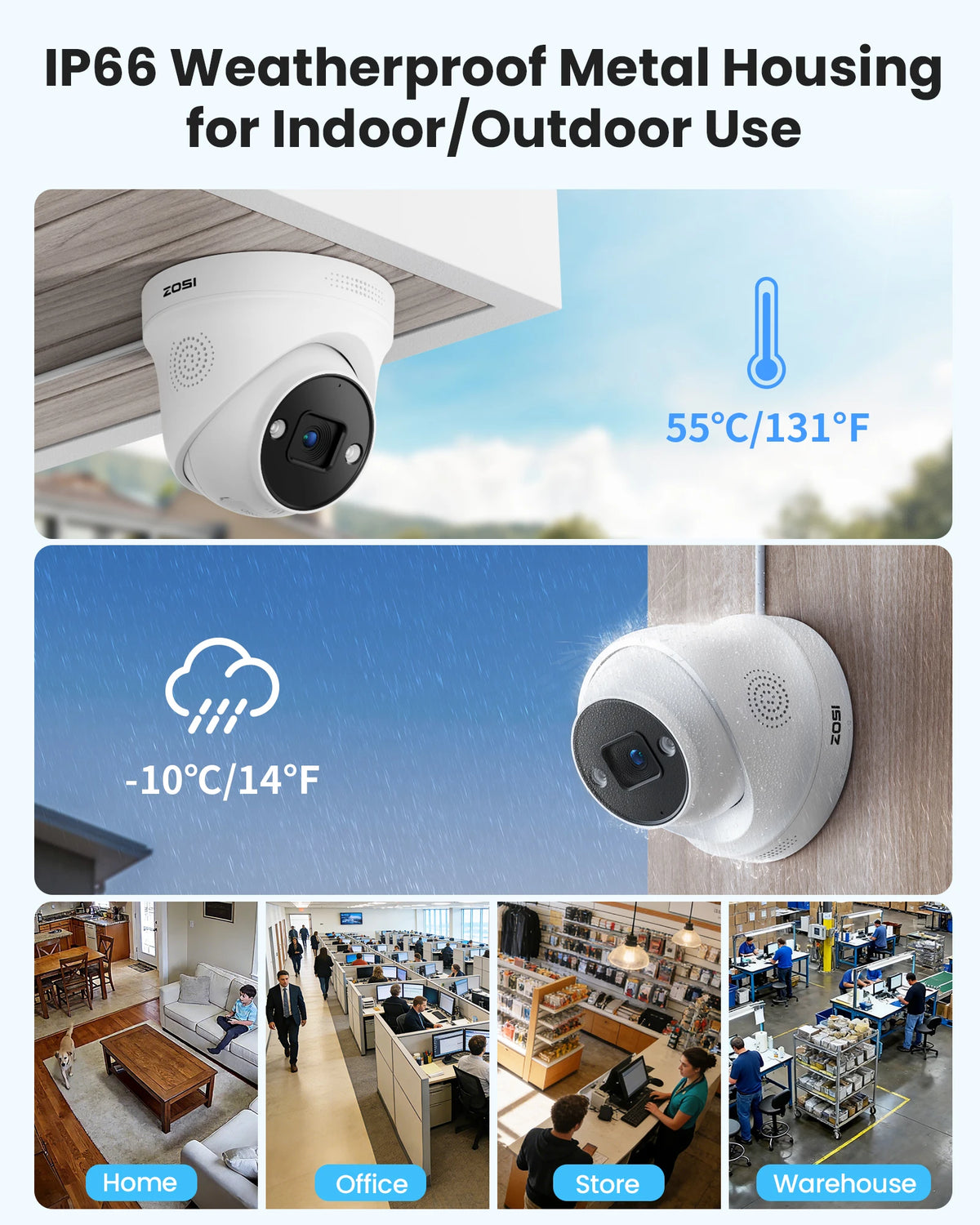 ZOSI 4K 8MP 5MP POE Video Surveillance Kit 8CH H.265 Home CCTV NVR Set Color Night Vision AI Detection IP Security Camera System