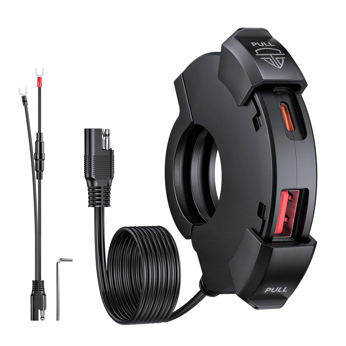 Motorcycle QC3.0 USB Charger Handlebar Fast Charging 12/24V Waterproof Handlebar Mounting Bracket Phone Chargers For Moto Bike