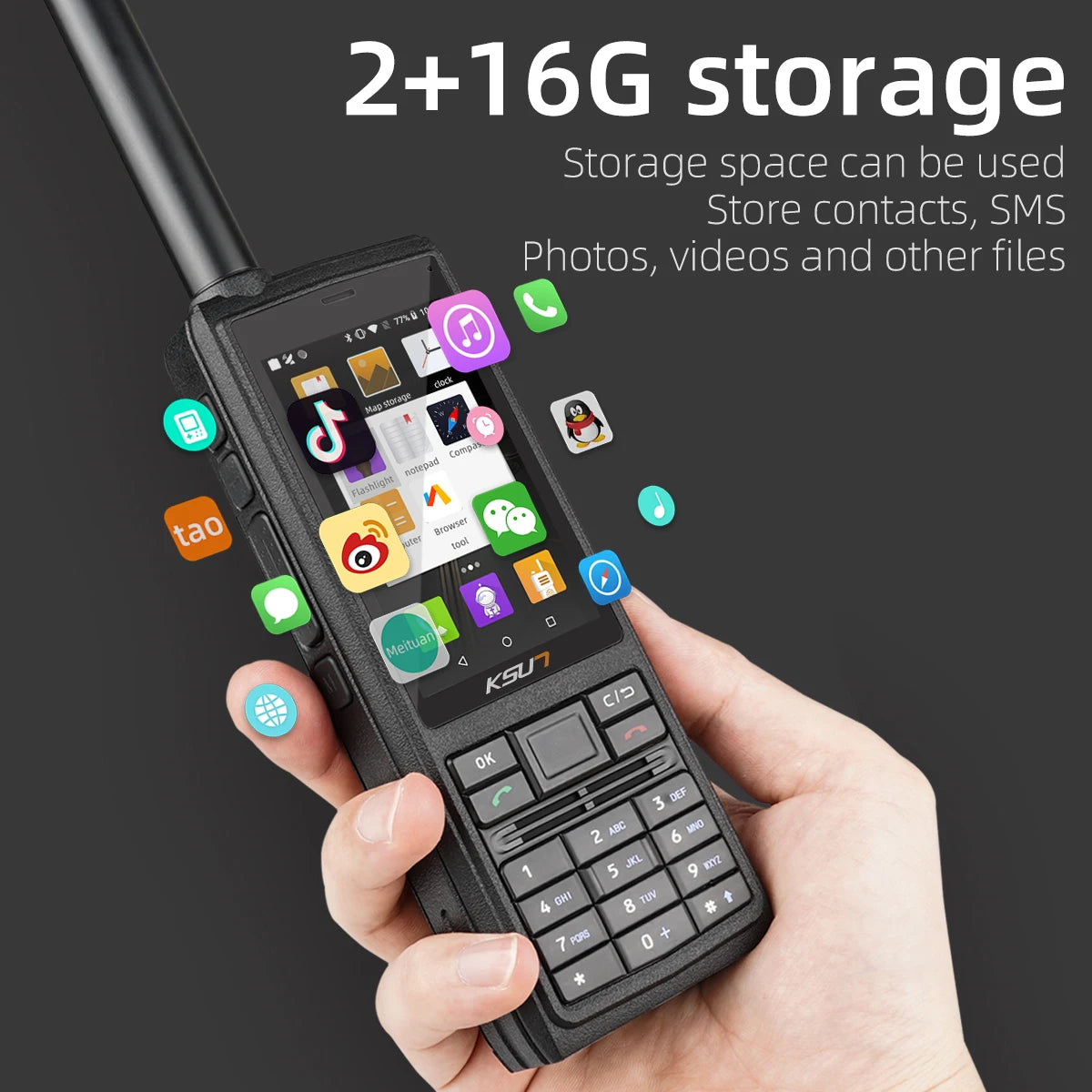 KSUT Satellite Mobile Phone Positioning GPS Beidou GLONASS Satellite Receiver Tian Tong Cell Phone IP68 Walkie Talkie