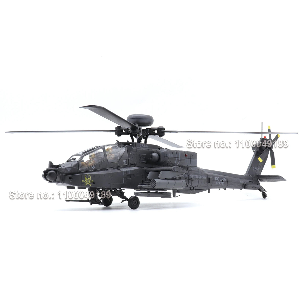 RC ERA C170 AH-64 Apache 6CH Brushless Auto Stabilized RC Helicopter with 2 Camouflage Pilot Figures Hobby Aircraft for Adults