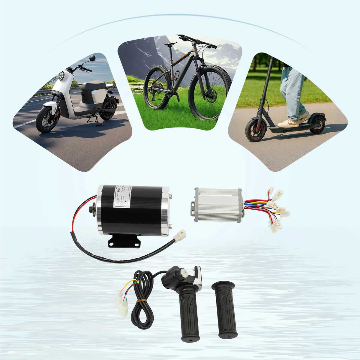 Bymaocar 48V 1000W Brush Electric Bicycle Conversion Kit Cycling Motor Controller Scooter Accessories Brushed Motor Kit 264.55 lbs Load Capacity 3000rpm 4.5N.M Torque Anti-Slip Throttle Speed Control Smooth Comfortable Ride f