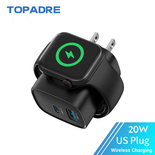 For Apple Watch Charger with 20W Fast Charging Block, 3 in 1 PD USB C Wall Charger Block for iWatch Charger,for iPhone, Ipad