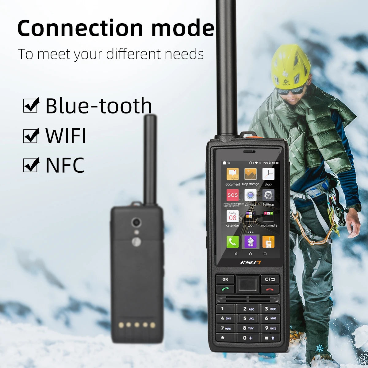 KSUT Satellite Mobile Phone Positioning GPS Beidou GLONASS Satellite Receiver Tian Tong Cell Phone IP68 Walkie Talkie