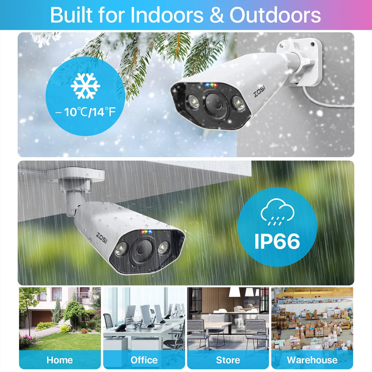 ZOSI 16CH PoE Home Security Camera System H.265+ 4K NVR with 5MP HD Outdoor IP Camera Color Night Vision Video Surveillance Kit