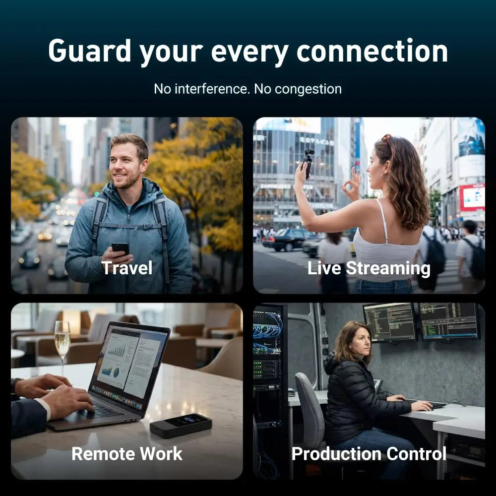 GL.iNet MUDI 7 GL-E5800 Wi-Fi 7 5G NR Travel Router Portable Mobile Hotspot Tri-Band with eSIM & Dual SIM Slot, 2.8" Touchscreen, Up to 5.76 Gbps, 2.5G Ethernet, 700Mbps VPN Secure, 13.5h Battery, for 4K Livestream