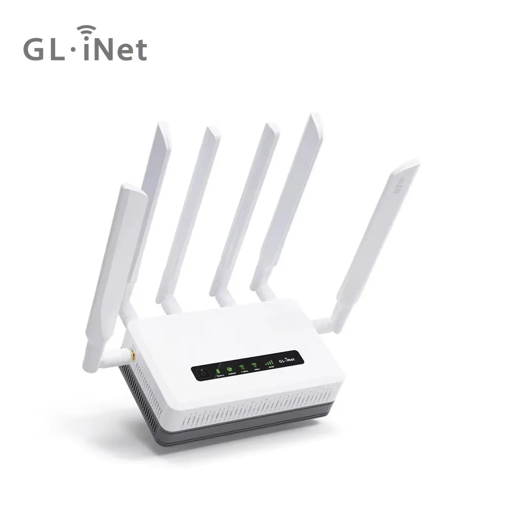 GL.iNet Puli AX GL-XE3000 Wi-Fi 6 5G NR Cellular Router Portable Dual Band (2.4GHz) and 2402Mbps (5GHz),Dual SIM Slot,6400mAh Battery, OpenWrt, VPN, Remote Work, T-Mobile & AT&T IoT Certified, Office,