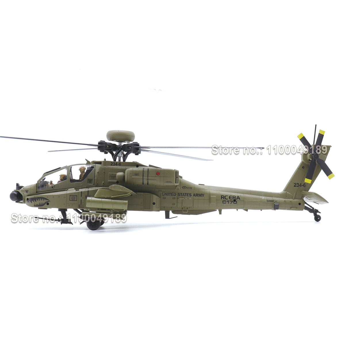 RC ERA C170 AH-64 Apache 6CH Brushless Auto Stabilized RC Helicopter with 2 Camouflage Pilot Figures Hobby Aircraft for Adults