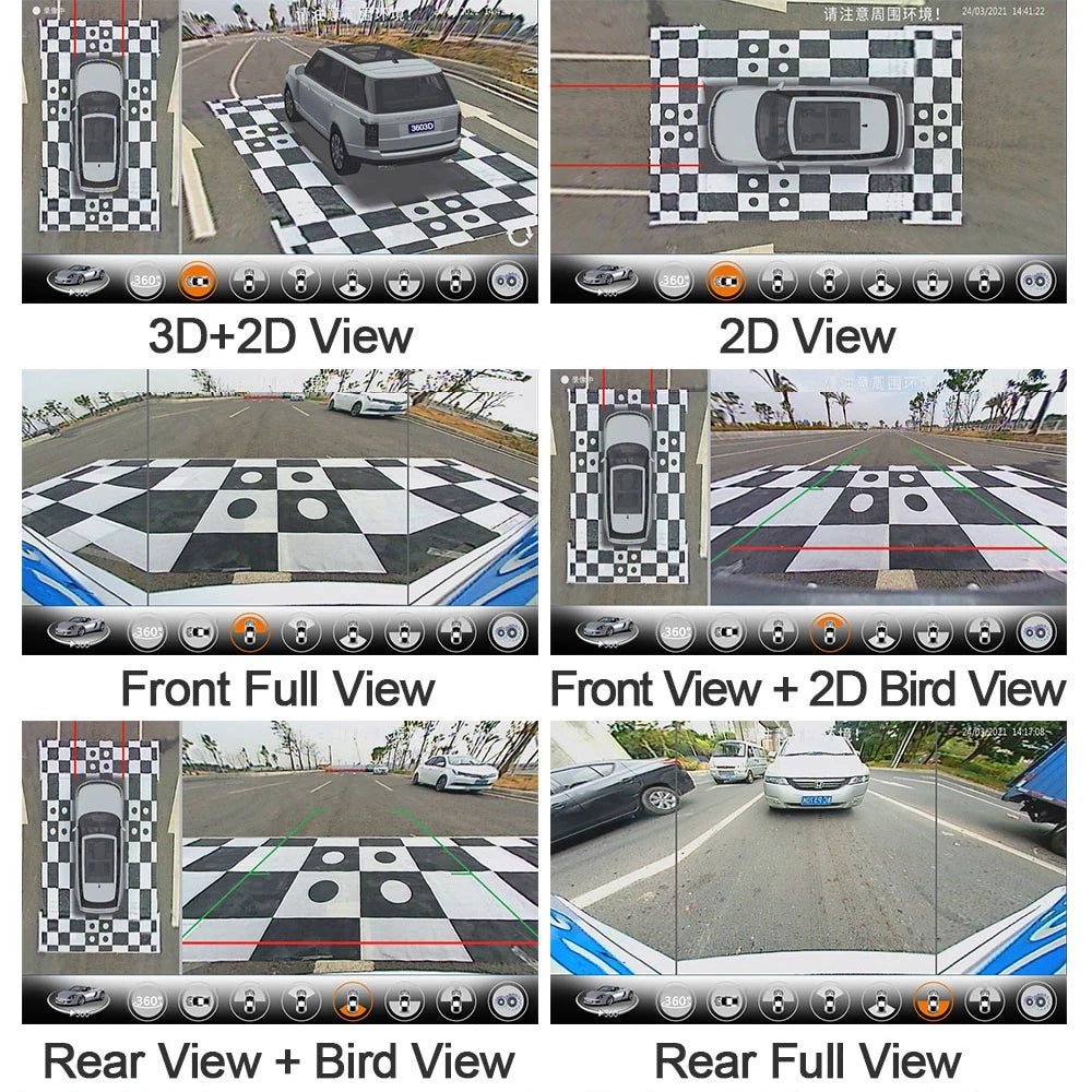 Carsanbo Car 360 Panoramic Camera System With 4 Cameras 3D Surround Bird's Eye View System 24 Hours Parking Monitor